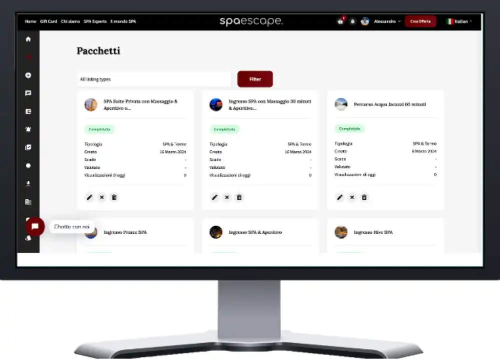 Landing Page Pannello Controllo